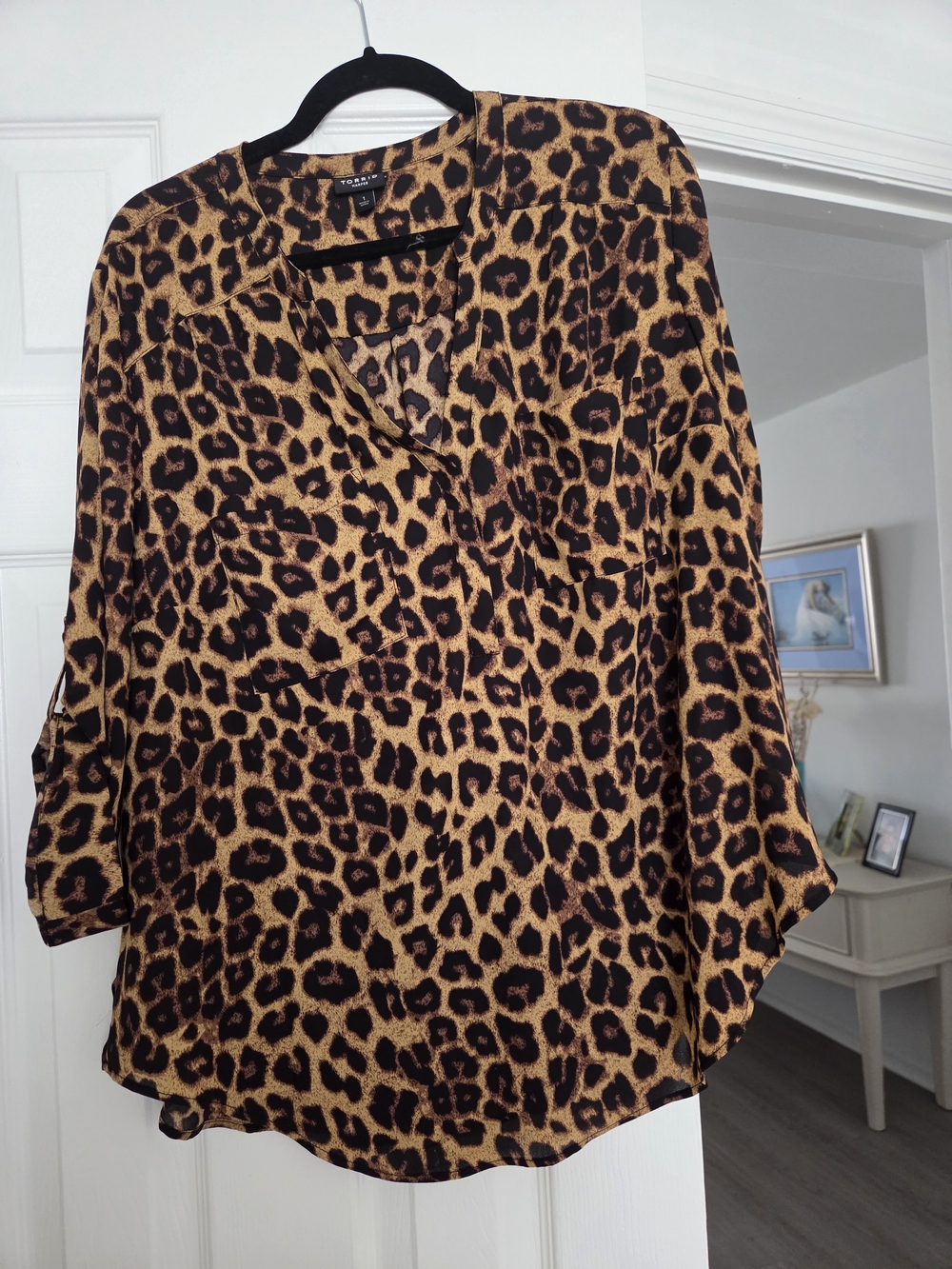 torrid Leopard Print V-Neck Blouse - Brown Black
